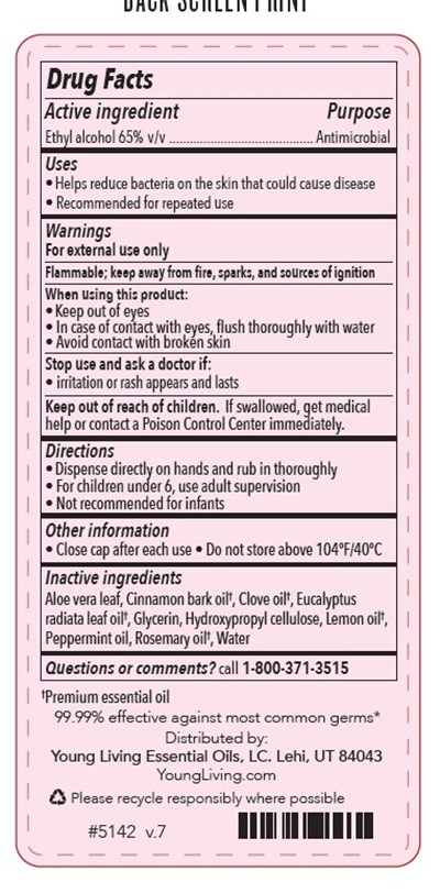 facts panel 225ml - Thieves Waterless Hand Sanitizer 7.6oz (225ml) Back Label